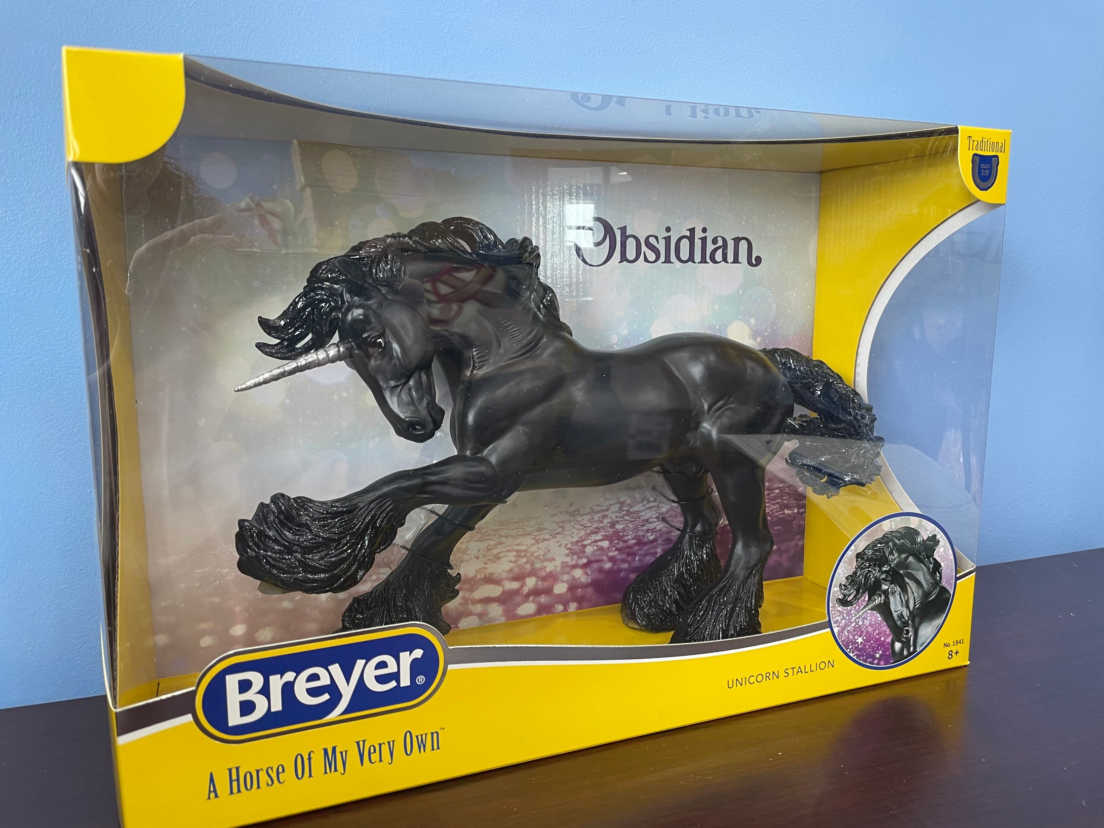 Obsidian-Unicorn on Gypsy Vanner Mold-New in Box-Breyer Traditional